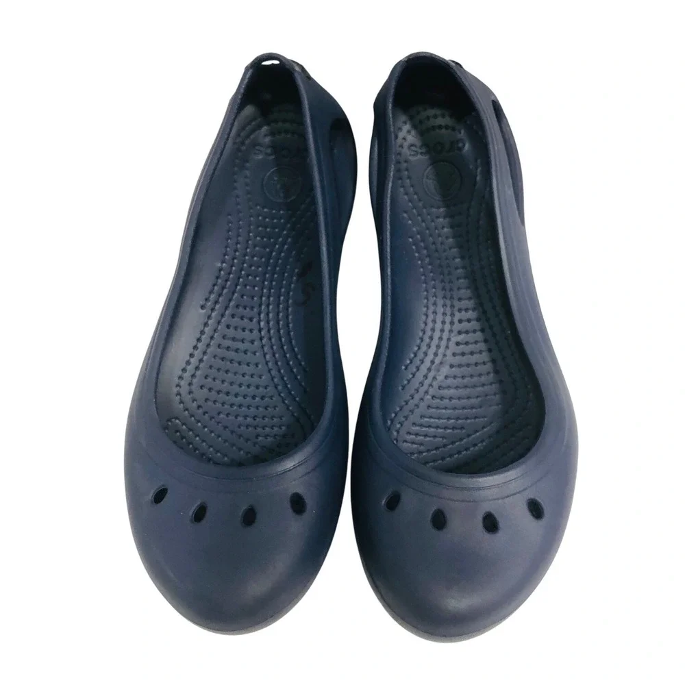 Crocs Kadee Ballet Flats Shoes Slip On Navy Minimalist Cutout Beach Womens 9 - Picture 4 of 9